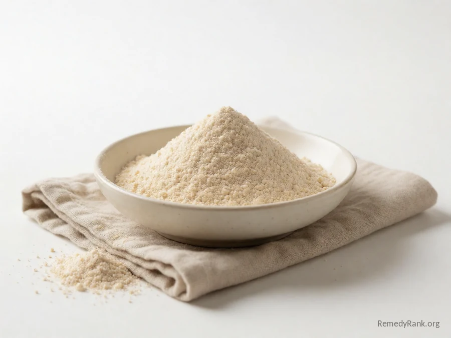 A mound of finely milled pale oatmeal powder.