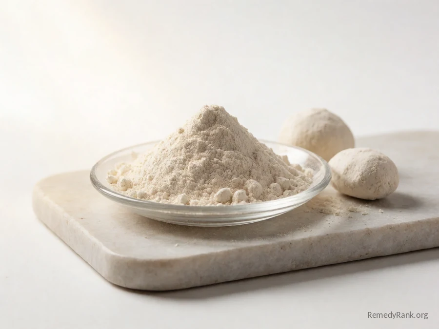 A mound of fine, chalky off-white powder.