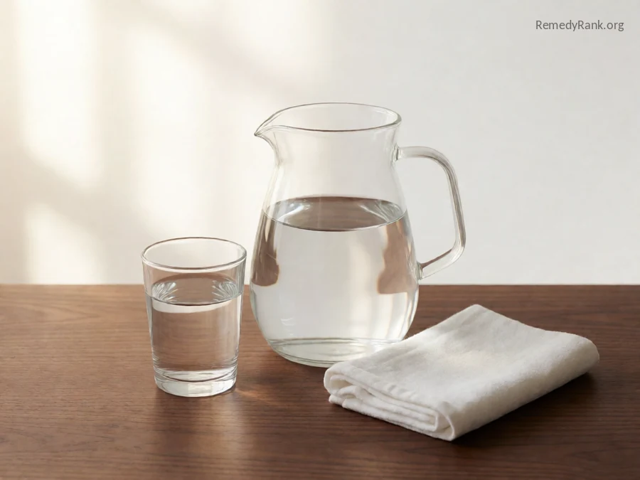 A glass pitcher of clear water next to a single drinking glass.
