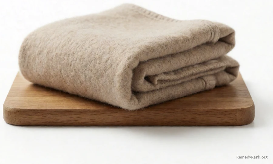 A damp folded cloth wrapped snugly in dry wool flannel.