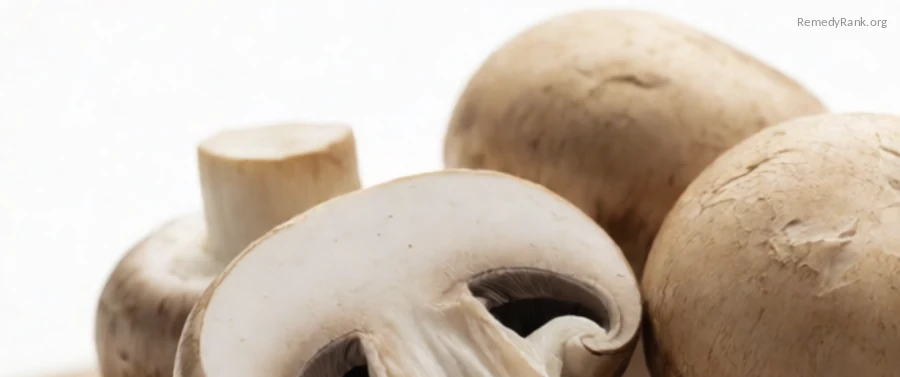 Whole and sliced brown mushrooms on a wooden board.