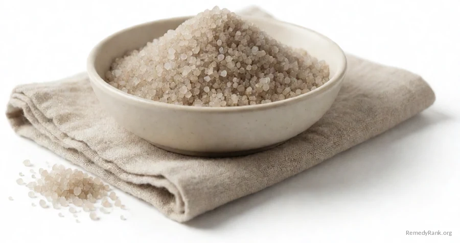 A heap of coarse, damp sea salt crystals.