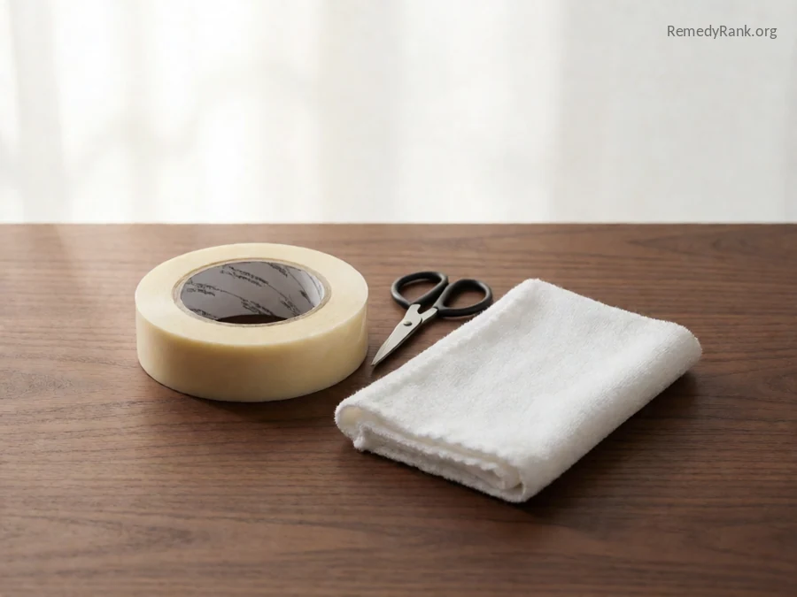 A roll of waterproof tape next to a small pair of scissors.